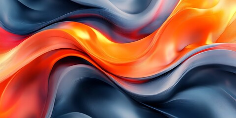 Obraz premium Abstract orange and blue waves (14)