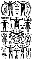 Native Tribal Doodle icon Glyphs