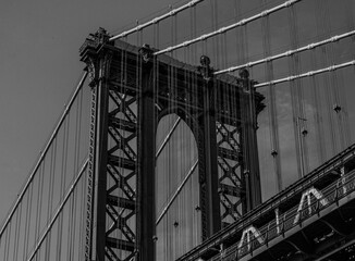 Manhattan Bridge in Black and White – Architectural Detail