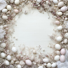 Obraz premium easter eggs and flower border