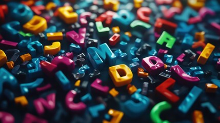 Colorful Playful Letters on Isolated Background