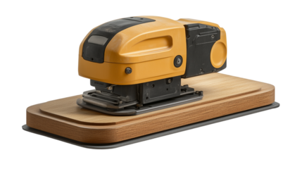 Realistic Orbital Sander on a Transparent  Background for Fine Wood Finishing