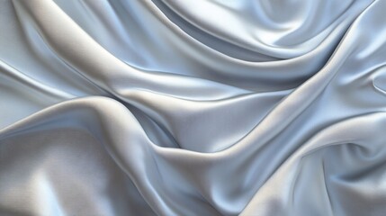 Obraz premium Elegant light blue silk fabric draped gracefully with soft folds and smooth texture captured in natural light