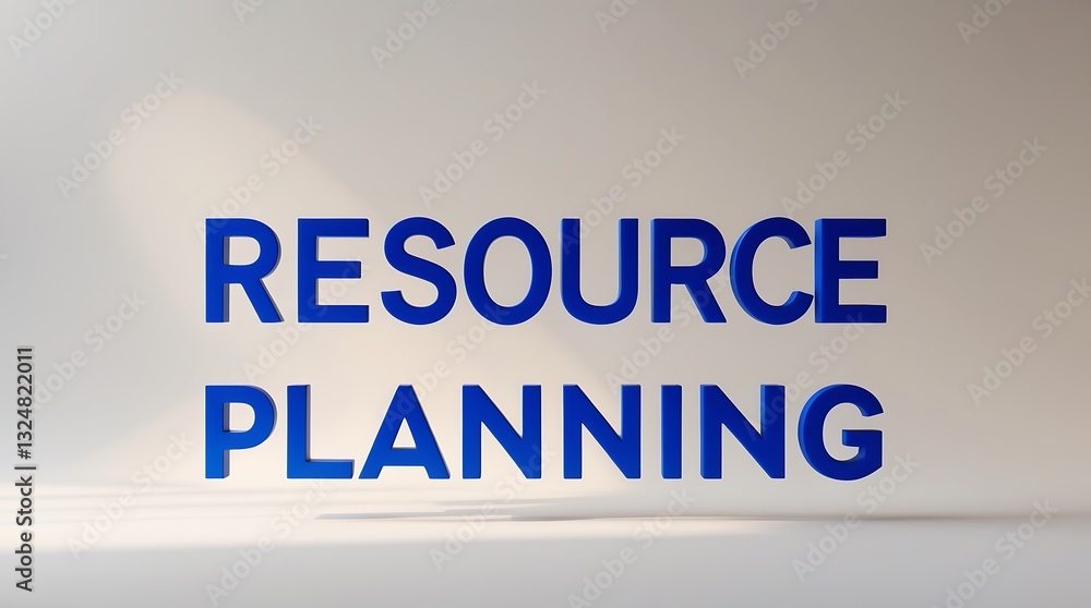 Aufkleber concept of resource planning on a simple background with bold typography