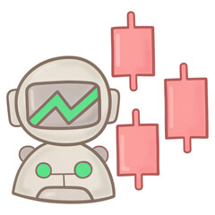 Fototapeta premium A futuristic AI analyzes a bullish stock market trend for financial insights.