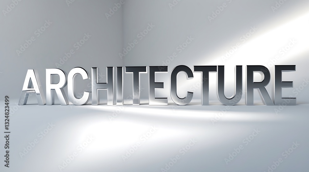 Aufkleber prominent architecture lettering in a minimalist setting with soft lighting effects