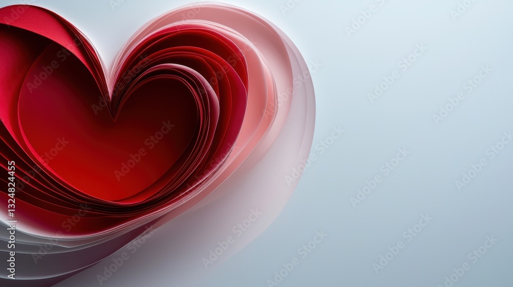 Aufkleber multiple paper cutouts of differing shades create a heart shape on a soft background. the blend of c