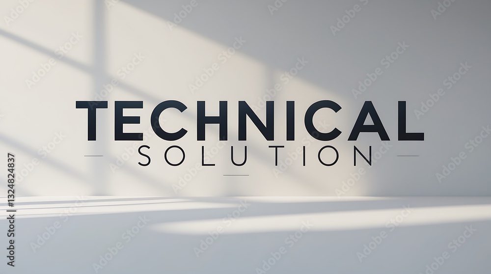 Poster bold typography design showcasing the phrase technical solution on a simple background