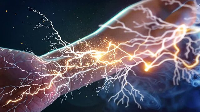 Illustration von elektrischen Impulsen im K&ouml;rper