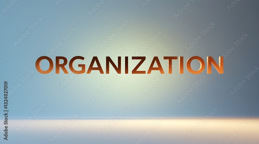 Poster text representation of the concept of organization in a clean, minimalist style