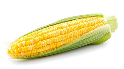 Single ear of corn isolated on white background