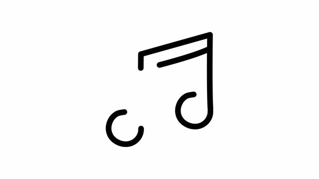 Pack of music notes, music pause, do, re, mi, fa, sol, la si, sharp, flat, A, A#, B, B#, C, C#, D, D#, E, E#, F, F#, G, G#, treble clef | 4K UHD Alpha | Transparent Background | Animated Outline Icons