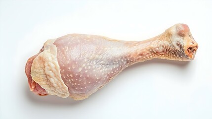 Raw chicken leg or drumstick isolated on white