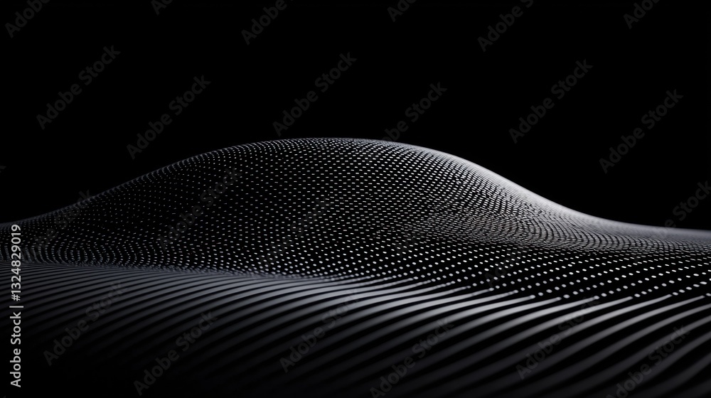 Poster a digital illustration of a wave-like pattern with a textured surface.