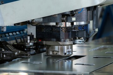 punching press for metal, cutting of sheet in production