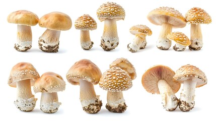 honey fungus mushrooms isolated on white