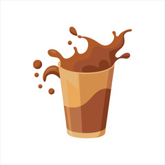  Chocolate Drink Logo with Splash Effect Vector Art