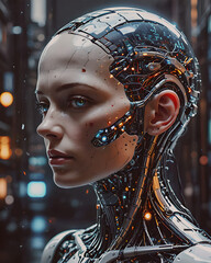 portrait of a young woman in a mask