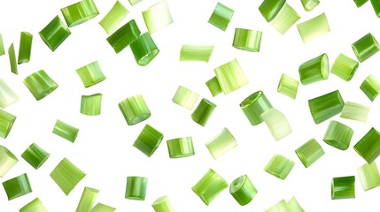 chopped spring onion or scallion isolated
