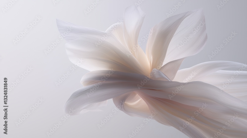 Poster a digital rendering of a flower with a soft, ethereal quality.