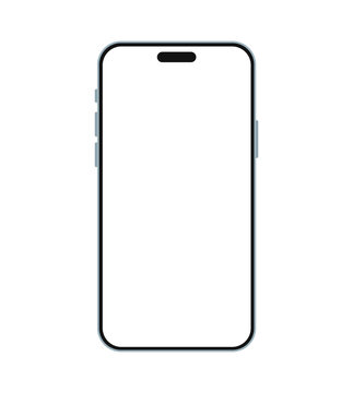 Smartphone mockup: iPhone 16 Pro Max with a blank, empty screen and isolated background. Perfect for showcasing app designs or content. Vector illustration.