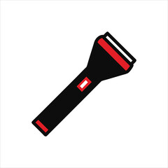 Handheld Flashlight Symbol Vector Silhouette Design