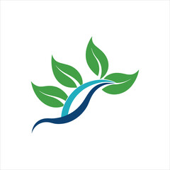 Modern Nature-Inspired Branch Symbol for Corporate Identity