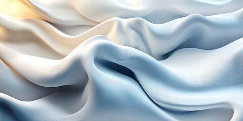 Obraz premium Abstract blue and white fabric waves (1)