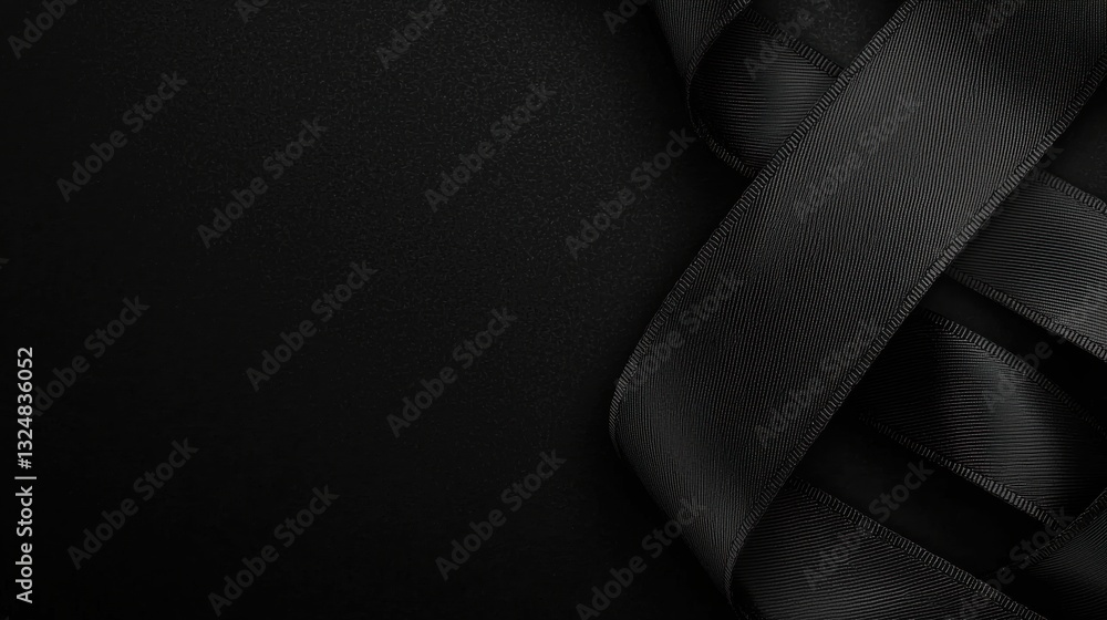 Poster a black ribbon with a twisted pattern.