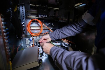 assembly of electrical cabinet components, installation of components in production, hands on site main plan