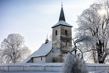Gothic church of All Saints in village Ludrova, Slovakia