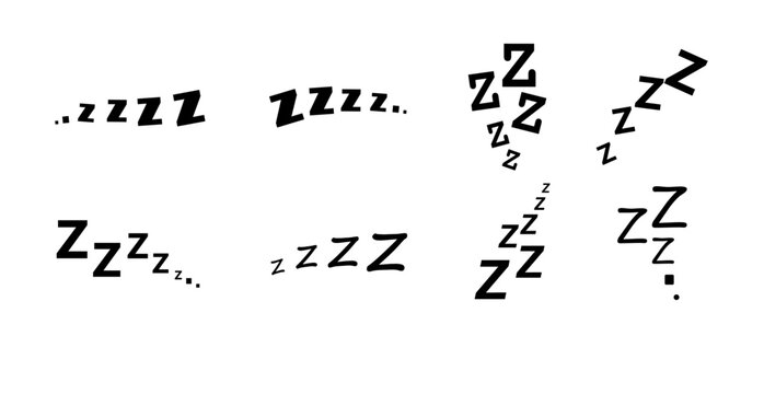 Zzz bed sleep snore icons snooze nap Z sound . Sleepy yawn or insomnia sleeper alarm clock Zzz line icons of goodnight deep sleep, bored or tired