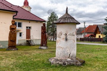 Pillar of shame called "Stĺp hanby" in village Liptovsky Trnovec, Slovakia