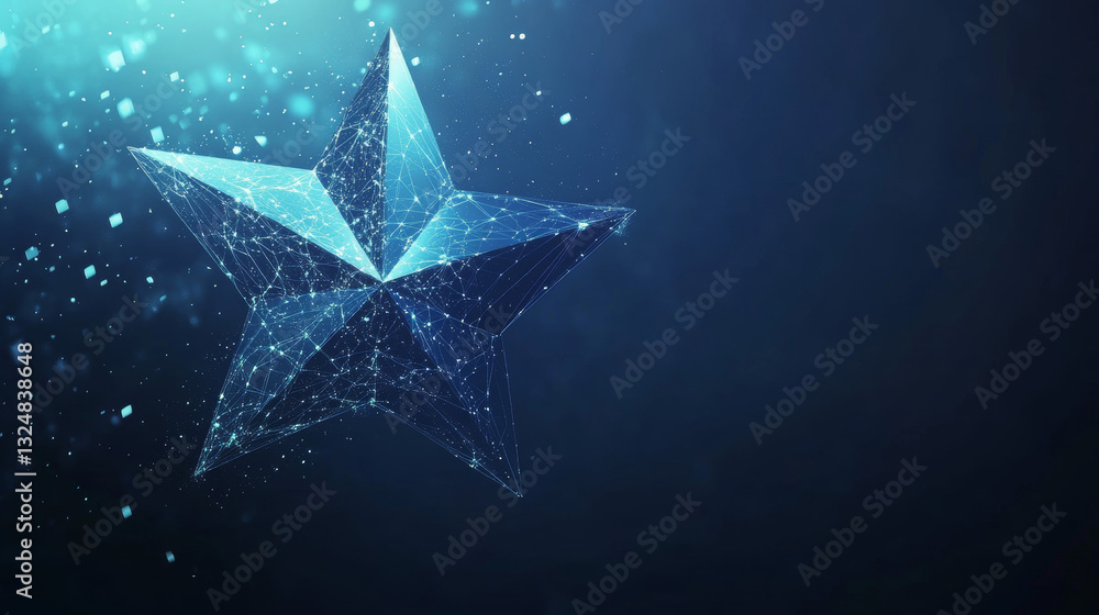 Aufkleber growth chart. business technological concept. polygonal abstract science illustration. low poly blue