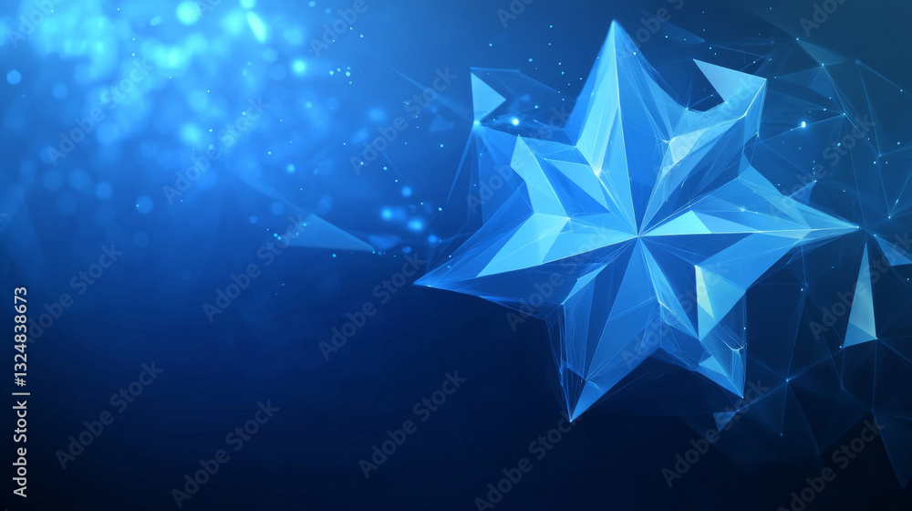 Poster growth chart. business technological concept. polygonal abstract science illustration. low poly blue