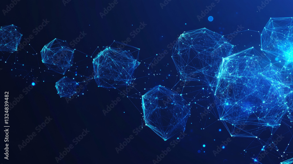 Poster dialogue clouds. low-poly vector wireframe illustration in starry sky and cosmos style. technology a