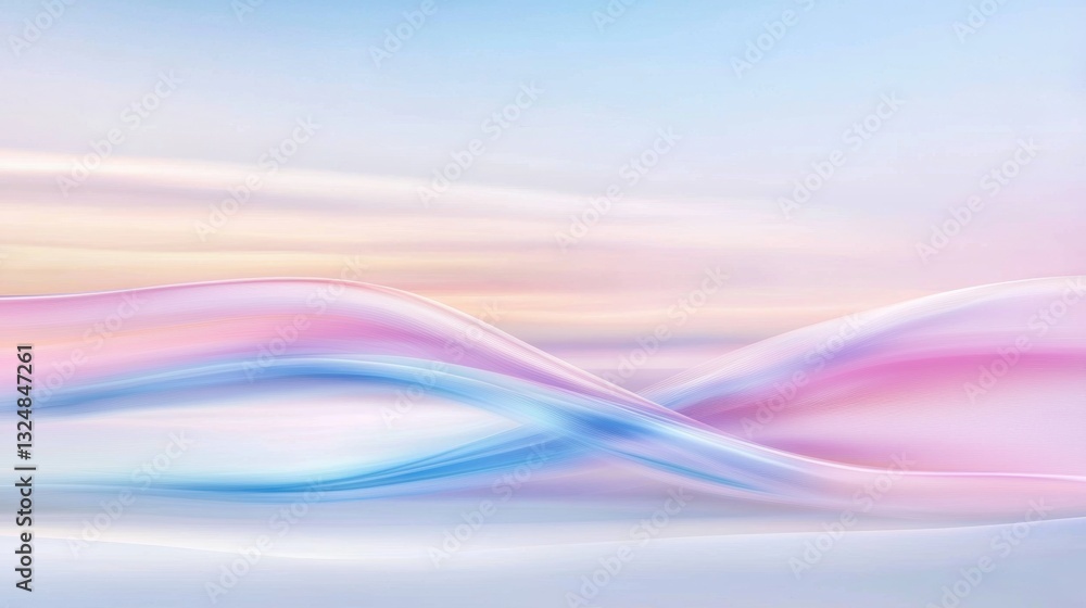 Poster a soft, pastel-colored abstract image with gentle curves and flowing lines.
