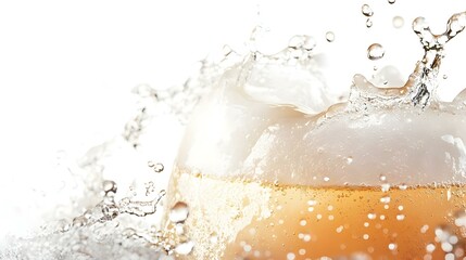 Cool young coconut juice with water droplets