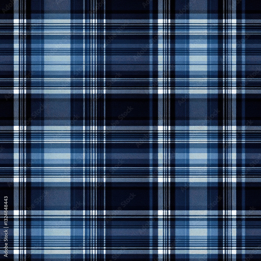 Poster intricate lines form a seamless scottish tartan plaid design featuring gray and ivory, suitable for 
