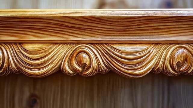 Intricate carved wood design showcasing artistic patterns and craftsmanship
