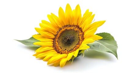 Single sunflower seed isolated on white