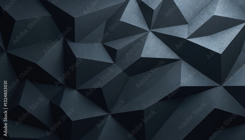 Aufkleber abstract background with geometric pattern and polygonal shapes. dark gray, black and blue colors. l