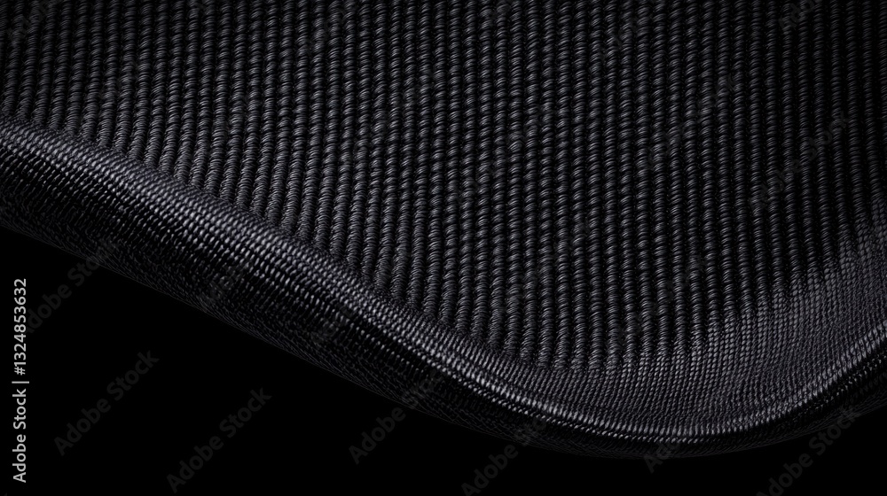 Poster a close-up view of a black, textured surface with a subtle wave pattern.