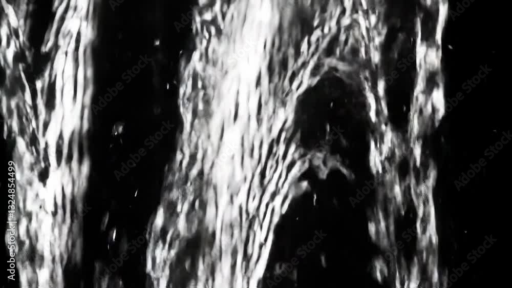 Aufkleber water flow visualization in black and white background. abstract fluid motion for smart speaker voic