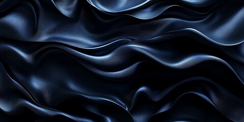 Fototapeta premium Dark blue fabric waves, abstract background