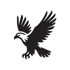 Flying Eagle Silhouette – Bold Black Vector Logo

