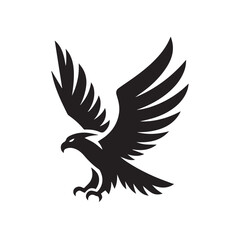 Flying Eagle Silhouette – Bold Black Vector Logo

