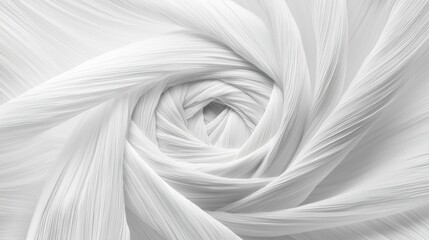 A close-up view of a white fabric with a complex, swirling pattern.