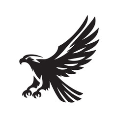 Flying Eagle Silhouette – Bold Black Vector Logo

