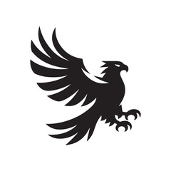Flying Eagle Silhouette – Bold Black Vector Logo

